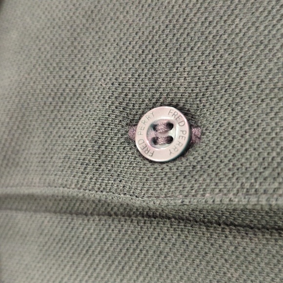 Fred Perry Dark Green Forest Green Collared Polo Shirt Shirt Slim Fit XXL - Picture 4 of 6